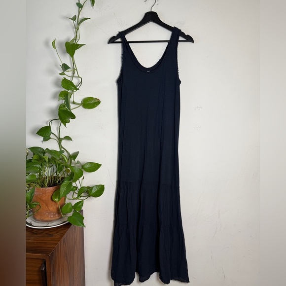 Velvet By Spencer Graham Navy Blue Light Weight Gauze Sleeveless Maxi Dress -Med - Picture 6 of 8